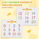GAMENOTE Magnetic Number Tracing Board, 2 in 1 Double Sided Numbers 1-20 Writing Board for Toddlers & Kids, Preschool Handwriting Learning Toys, Educational Math Manipulatives