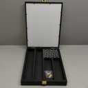 Military Challenge Coin Display Case Holder with Acrylic Cover, Wall Mount Coin Stand Rack with 2 Grooves Shelvesx, Pin Display Cabinet, 4 Rows Medal Display Case Cabinet Rack with American Flag