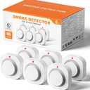 Hilmon Smoke Alarm Fire Detector,Battery Operated Photoelectric Smoke Detector with Test Button and Low Battery Warning, Fire Alarms Smoke Detectors for Home, 6 Pack
