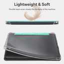 CoBak Case for 7" Ereader 2024 - New PU Leather Cover and Clear Soft Silicone Back Cover with Auto Sleep Wake Feature (Sage Glitter)