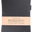 BADESOFA Luxury Bathtub Pillow L - Large Bath Pillow for Therapeutic Neck and Back Support Quick-Drying - Full Body Bath Tub Cushion - Luxury Spa Cushion in Charcoal