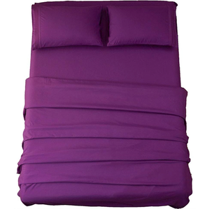 SONORO KATE Sheets Super Soft Microfiber 1800 Thread Count 18 Inch Deep Pocket 4 Piece Queen Size Purple