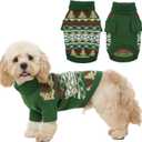 Christmas Dog Sweater for Small to Large Dogs - Festive Green Knit Pullover, Cute Holiday Winter Coat, Soft & Warm Pet Clothing, Machine Washable Green XL