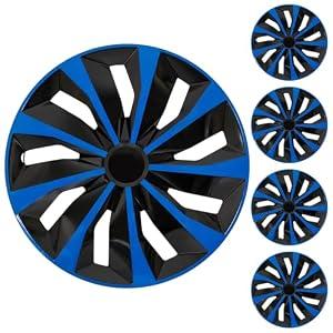 15 inch Blue Wheel Rim Cover Hubcaps Replacement R15 Hub Caps Snap On Universal Wheel Rim Cover ABS Exterior Accessories for Car Trunk SUV Set of 4