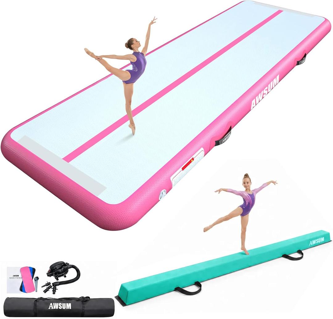AWSUM 10ft x 6.6ft x 4inches Air Mat Tumbling Track Gymnastics Mats for Gym