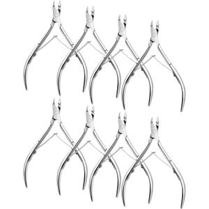 Japior 8 Packs Cuticle Nippers Stainless Steel Cuticle Trimmer Cutter Pointed Blade Nail Cuticle Dead Skin Clipper Manicure Tool for Fingernails Toenails