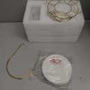 Zhehao 20 Pcs Porcelain Tea Set with Metal Holder and Spoon Adult Ceramic Tea Set European Flower Painting Teapot Cup Saucer Spoon for Women, Large Version(Modern Style)