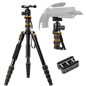 Aluminum Rifle Tripod Shooting Stick Gun Rest Stand Compatible with 20mm Picatinny Waver Rail for Hunting & Shooting, 21-63 Inches