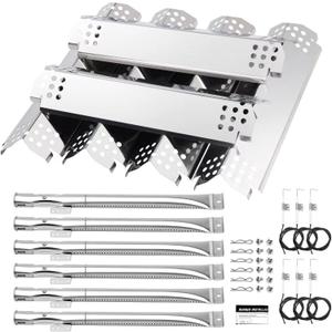 6 Burner Grill Replacement Parts for Nexgrill 720-0898, 720-0896CA, 720-0898A, Stainless Steel Grill Flame Tamers & Igniters & Burners Replacement for Nexgrill