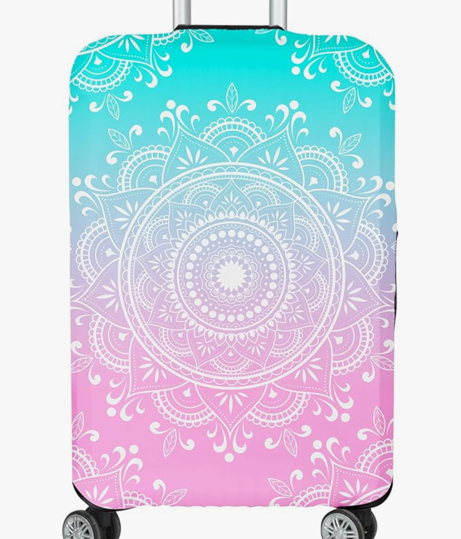 Luggage Covers for Suitcase Elastic Suitcase Covers Luggage Protector Anti-scratch Fits 28-30 Inch Pink Blue Mandala