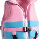 HeySplash Infant Swim Vest, Baby Floaties for 6-24 Months (13-33lbs) with Head Support, Safety Buckles Training Swim Jacket for 1,2 Years Toddlers,10-20-30 lbs Girls, Beach Pool Float Jumper, Pink