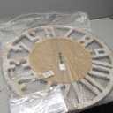 24 Inch Wooden Farmhouse Wall Clock Battery Operated, Silent Large with Rope Accents Rustic Home Decor Non-Ticking Quartz Movement Easy to Read Clock for Living Room, Kitchen, or Bedroom