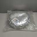 European Round Throw Pillow, Soft Spandex Fabric Pumpkin Pleated Handmade Metallic Accent Insert Cushion, Diamond to Enhance for Sofa Bedroom livingroom Couch Cover Chair-Pewter