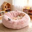 Faux Fur Bean Bag Cover (No Filler) Stuffed Animal Storage Adults Kids Pink, M For Kids