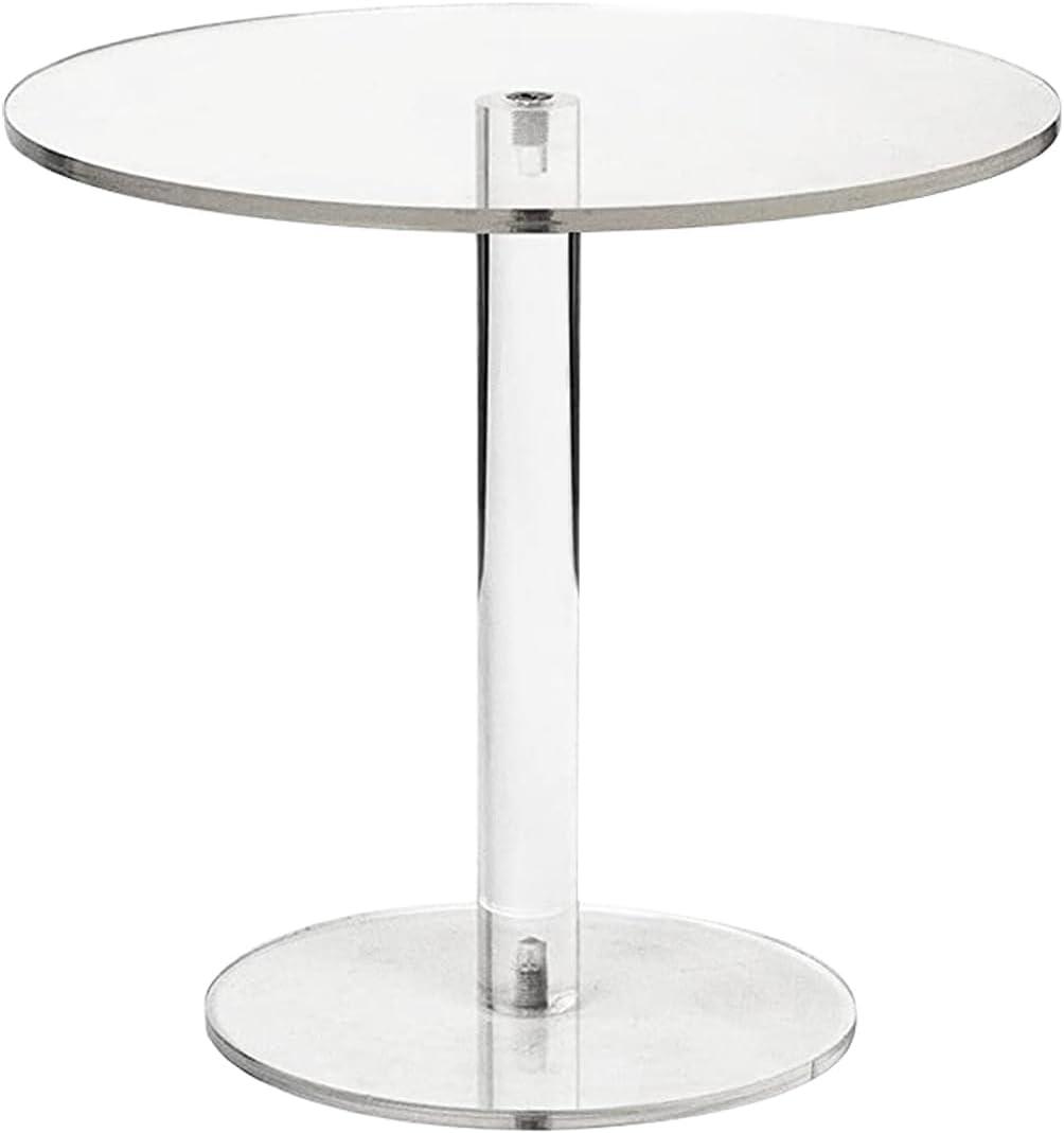 WILLSIN Acrylic Cake Stand, Round Cake Stands for Dessert Table, Clear Cupcake Stand for Birthday Party, Pastry Candy Pizza Display Riser for Wedding Event (Medium)