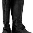 Adult Men Knight Boots Leather Warrior Cosplay Costume Pirate Shoes Knee High Footwear Halloween Costume, (11.5-Male, Black)