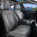 Coverado Car Seat Covers, Front Seat Cover, 2 Pack Luxury Faux Leather Seat Covers for Cars, Waterproof Car Seat Protector, Gray Car Seat Cover, Universal Car Seat Protectors Fit for Most Cars