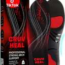 220+ lbs Plantar Fasciitis High Arch Support Insoles Men Women - Orthotic Shoe Inserts - Boot Work Shoe Insole (L, Black) (L(Men 11-12.5/Women 12-13.5))