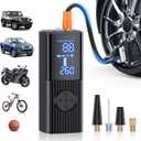 Tire Inflator Portable Air Compressor-180PSI & 20000mAh Portable Air Pump, Accurate Pressure LCD Display, 3X Fast Inflation for Cars, Bikes & Motorcycle Tires, Balls (Black)