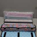 ZGME American Mahjong Set,166 White Tiles with Printed Rectangular Bag and Accessories,4 All-in-One Mahjong Racks with Pushers,Complete Western Mahjong Set