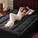 Anluoer Mattress Topper Queen Memory Foam for Back Pain,Down Alternative Pillow Top Mattress Topper,Thick Mattress Pad with 8-21" Deep Pocket, 60x80 Inches, Dark Grey