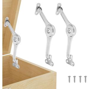 HBL' 2 Pack | Adjustable Lid Stay Hinges for Small Wooden Toy Boxes & Chests | Zinc Alloy Lid Support Hinges for Safe, Smooth Support.