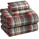 Woobrich Flannel Sheets Queen Size - 100% Cotton Double Brushed Bed Sheets, Deep Pockets 16 Inches Queen Sheet Set, All Seasons Breathable & Extra Soft - Warm & Cozy, 4 Piece