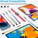 Bopomofo Stylus (5 Pcs),2-in-1 Stylus Pen for Touchscreen, High Precision and Sensitivity, Suitable for iPhone/ipad/Android Tablets, Compatible with Touch Screens(Pink/Yellow/Green/Blue/Purple)