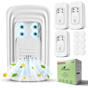 Ionic Air Purifier, 2026 New Plug in Negative Ion Air Purifiers, Quiet Air Freshener, Filter Free, for Home, Bedroom, Office, Basement, Odor, Smoke, Dust, Pet Smell (4Pcs, with 8 Fragrance Tablets)