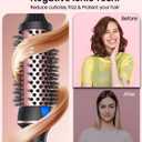 Thermal Brush for Blowout Look, 1.5 Inch Heated Round Brush for Loose Curl,Volumizing Ionic Curling Iron Wand, Hot Round Iron, Pink Gold