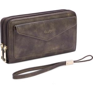 CLUCI Wallet Women Capacity Wristlet Purse for Women Long Ladies Wallet RFID Blocking Multi Credit Card Holder