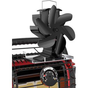 HIDALIFE Wood Stove Fan for Heater, Heat Powered Fireplace 6 Blades Fan with Bracket Compatible for Heater,Thermal Tent Heater Fan for Camping Propane Heater with Magnetic Thermometer