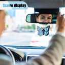 Butterfly Car Rearview Mirror Accessories, Acrylic Hanging Car Rear View Mirror Charm, Lovely Flower Car Ornament Pendant for Home Decoration Keepsake Christmas Valentine's Day Present (Blue)