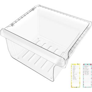 UPGRADED DA97-08692B Refrigerator Crisper Drawer Bin Compatible with Samsung Refrigerator Drawer Replacement RS25J500DSR RS25J500DSG RS25H5000SR DA97-08692A for Samsung Fridge Drawer Bottom