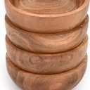 Soup Bowl Acacia Wood Set of 4 For Soups and Pastas, Oven, Wood Bowl Hand- Carved (4" X 4" X 1.5")