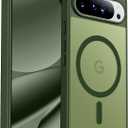 SPIDERCASE Magnetic for Google Pixel 10/Pixel 10 Pro Case, Military Grade Drop Protection Slim Translucent Matte Shockproof Anti-Fingerprint Phone Case for Pixel 10/10 Pro Green