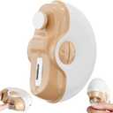 Electric Nail Clipper, 2 in 1 Electric Polishing Automatic Nail Clippers, 2 Speed Fingernail Clippers Nail File, USB Rechargeable Safety Nail Trimmer for Adults (Yellow)