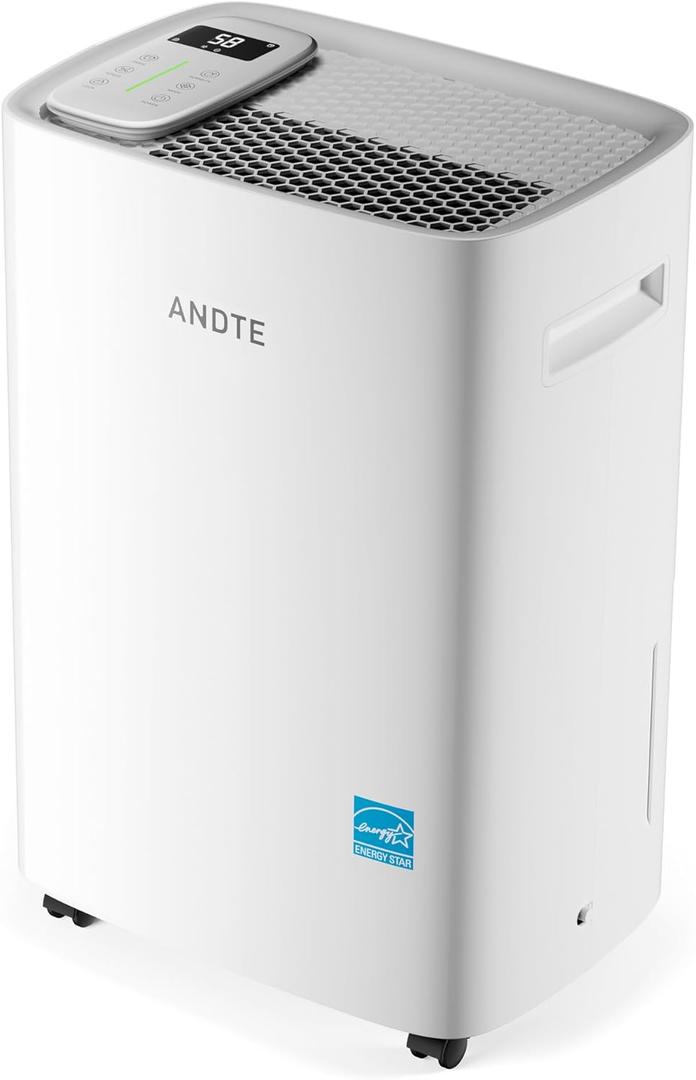 52 Pints Energy Star Dehumidifier for Basement, 4500 Sq.Ft Home Dehumidifier Large Room Dehumidifiers with Drain Hose for Bathroom Living room, Smart Humidity Control, Touch Control Panel