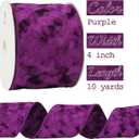 MEEDEE Purple Wired Velvet Ribbon 4 Inch Wide Double Sided for Christmas Tree, Holiday Crafts, Home Decor, Topper Bow, Garlands, Wreaths (10 Yards)