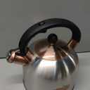 SUSTEAS Tea Kettle - 3.17QT Whistling Kettle with Ergonomic Handle - Premium Stainless Steel Tea Pots for Stove Top, Chic Vintage Teapot with Composite Base, Work for All Stovetops (Silver)