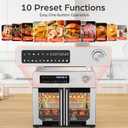 OSTBA French Door Air Fryer Toaster Oven Combo, 102 Recipes & 7 Accessories Extra Large Airfryer Convection Oven Countertop 10-in-1, 30% Faster 90% Less Oil, Stainless Steel, 24 QT