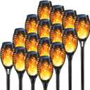 KYEKIO Solar Lights for Outside, 16Pack Solar Flame Torch Light, Garden Light Outdoor Waterproof, Christmas Lights Outdoor for Yard Decor, Christmas Outdoor Decorations Lawn Pathwayy (Orange)