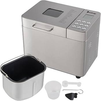 ZOKOP BM8205 Bread Machine,2LB Stainless Steel Programmable Bread Maker Machine With Exhaust Funnel and Powerful DC Motor 110V 550W US Plug