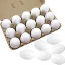 15 PCS White Wooden Eggs, Easter Fake Eggs Life Size Plain Eggs for Kids Craft Children DIY Paint Your Own Egg