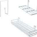 FRIADE Wall Grid Panel Hanging Basket with Hooks, Bookshelf, Display Shelf, Wall Organizer and Storage Shelf for Home Supplies,1 Set of 3 (White)