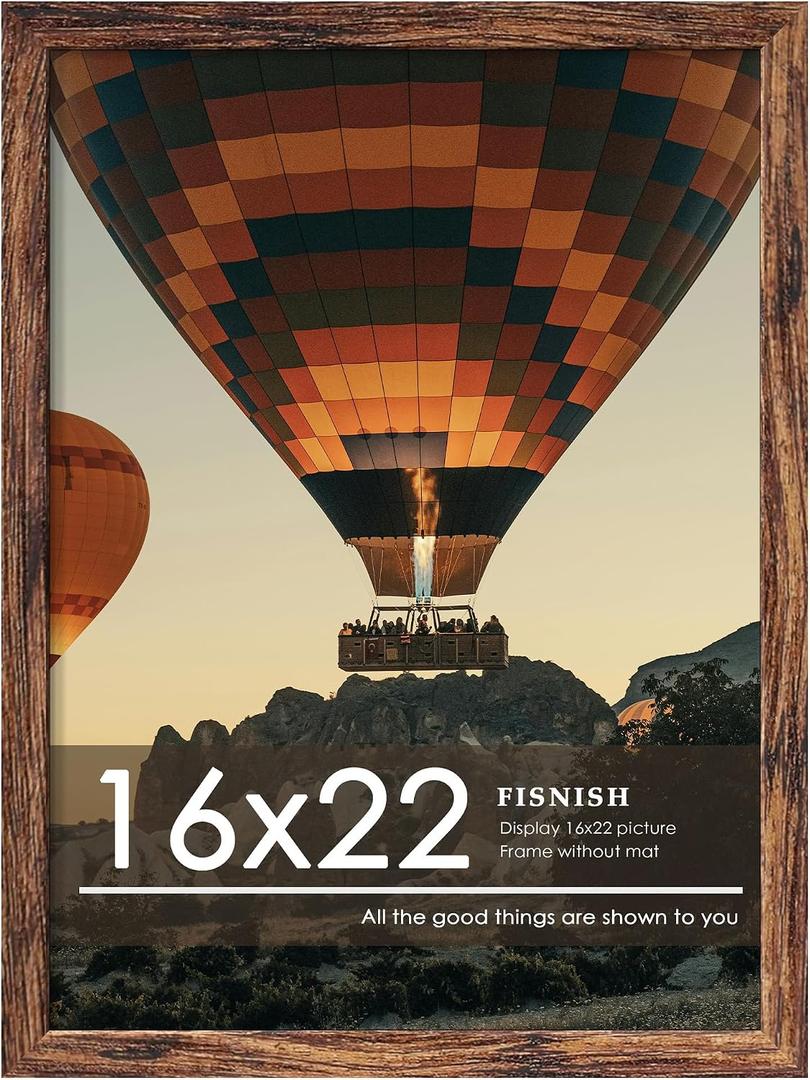 16x22 Picture Frame, Classic Brown Poster Frame, 1 Pack