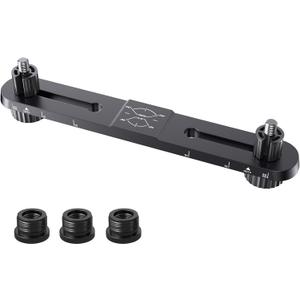 Stereo Array Spacing Microphone Holder with Scale Adjustable Position for Two Mics or Booms, Mic Mount Bar Fits Most Mic Stands, with 3/8" - 5/8" Screw Adapters,Design for Recording,Live Streaming