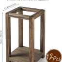 12Pcs Wooden Lanterns Wedding Centerpiece for Decorative, Rustic Candle Holder Decorative for Wedding Party, Flameless Candle Lantern for Valentine Wedding Table Decor