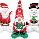 Vileafy Christmas Foil Balloons Set of 3  Extra Large 50 Inches Santa Claus, Snowman & Gnome Giant Holiday Balloons for Christmas Party Decorations, Indoor Outdoor Family & Festive Dcor