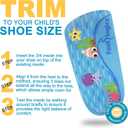 Footlogics Fun Kids Orthotic Shoe Insoles with Arch Support for Children’s Heel Pain (Sever’s Disease), Growing Pains, Flat Feet - Children’s, Pair (Toddler 8-10, 3/4 Length - Blue)